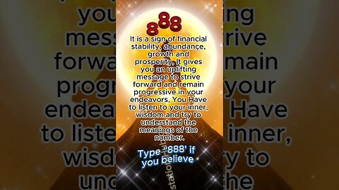 This is a sign of financial stability! #angelmessage #angelmessageforyou #numerology #angelnumber888