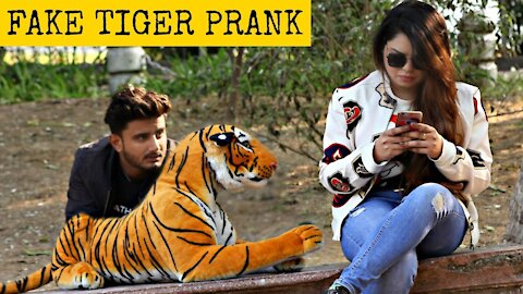 Fake Tiger Prank on Cute Girl. It's so funny guys