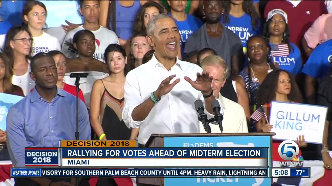 Barack Obama on campaign trail in Miami