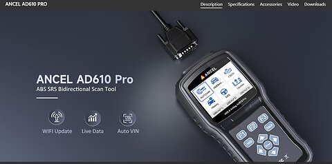 Ancel AD610 Pro ODBII/ABS/Airbag Diagnostic Scanner