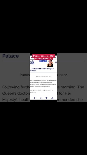 Buckingham Palace Concerned for Queen Elizabeth's health