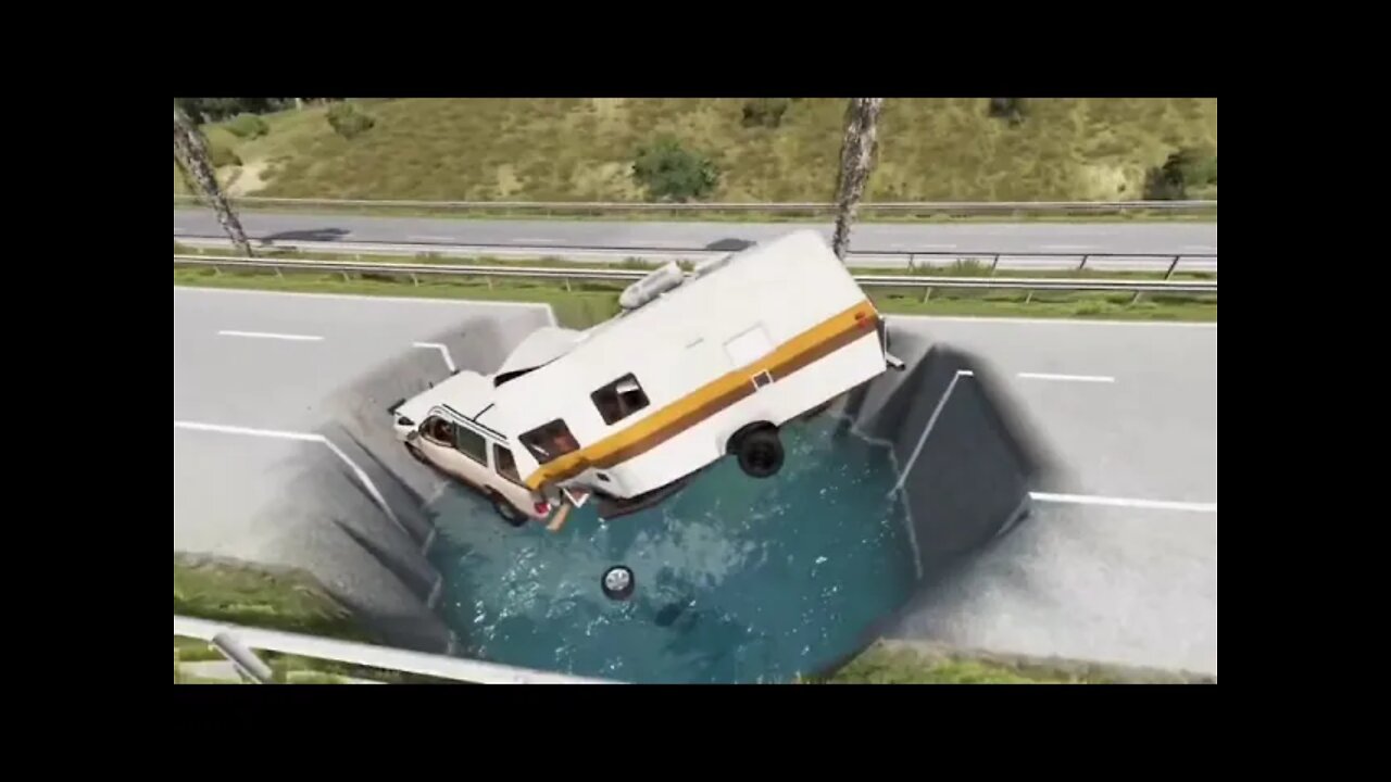 cars vs water hole / BeamNG DRIVE