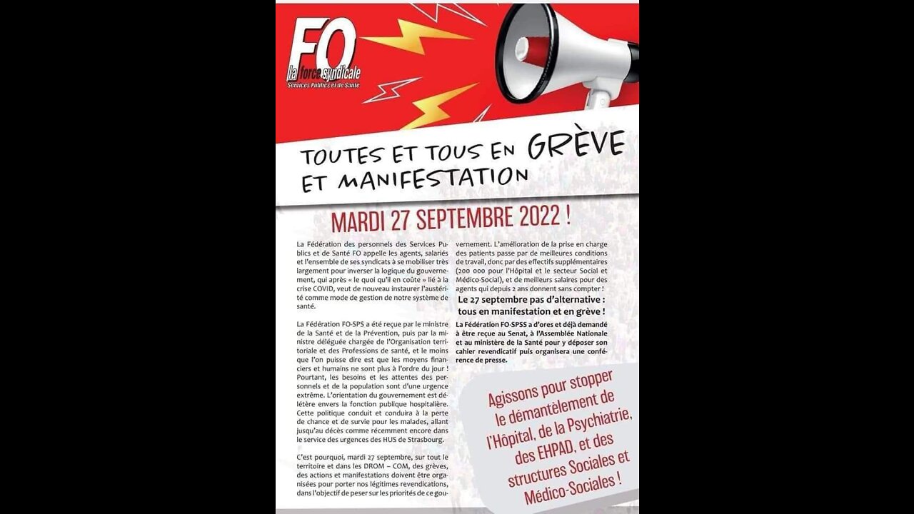 Grève générale, 27, 29 septembre. etc...