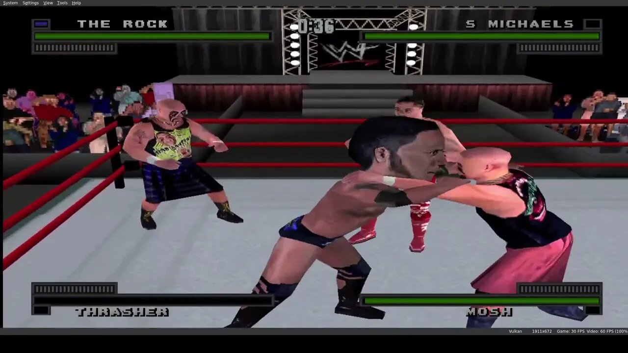 wwf attitude ps1: War match #3 #wwe