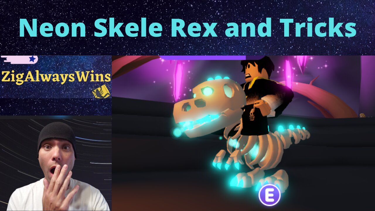 Neon Skele Rex and Tricks, Adopt Me, Roblox