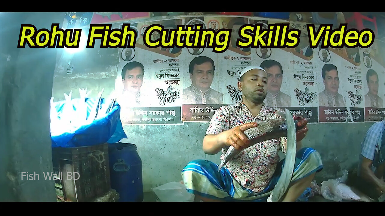 Rohu Fish Cutting Skills In Fish Cutting Market-Rohu Fish Cutting Video-Fish Wall BD