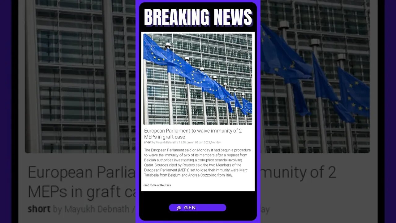 European Parliament Makes Historic Decision: Waiving Immunity of 2 MEPs in Graft Case | #shorts