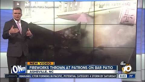 Fireworks thrown at patrons on a bar patio Asheville, NC