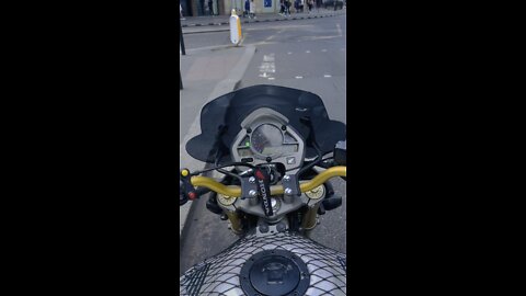 Outside London near bank station on my Honda Hornet