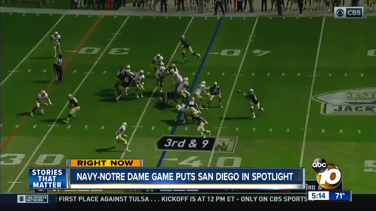 Navy-Notre Dame to put San Diego in spotlight