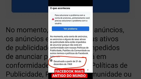 FACEBOOK MAIS ANTIGO DO MUNDO