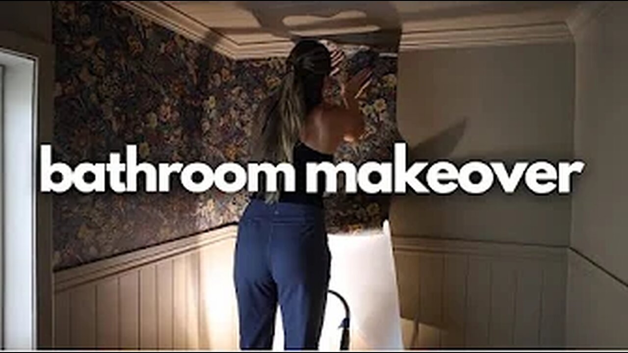 DIY Bathroom Makeover // Painting & Wallpaper Installation // Bathroom Design Ideas