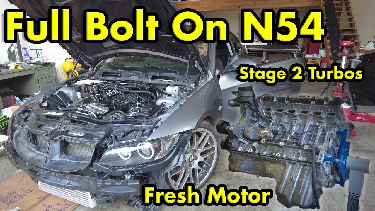 Building a Blown 335i in 20 mins Stage 2 Turbos and New Motor