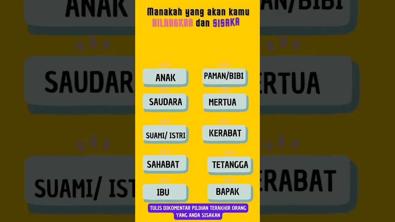 MANAKAH PILIHAN TERAKHIR ANDA