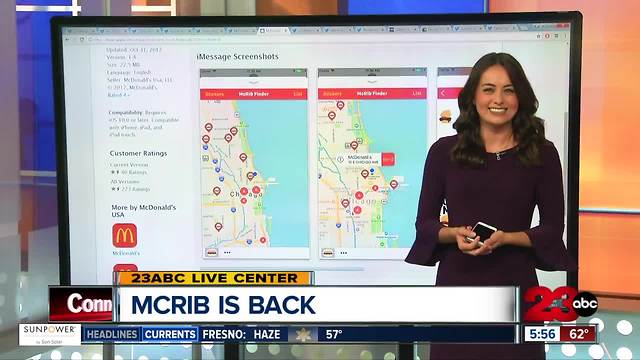The McRib is back at McDonalds with a new app