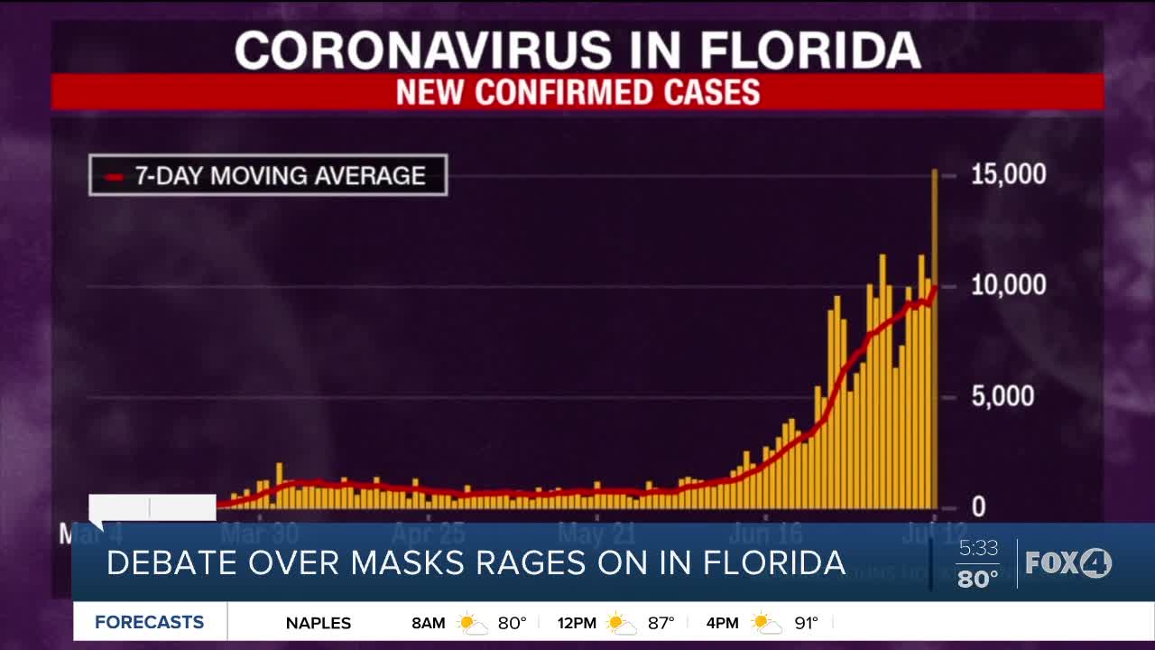 Debate over masks rages on in Florida