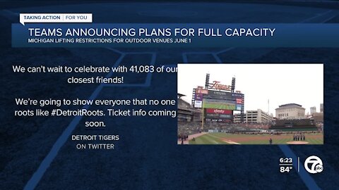 Teams announcing plans for full-capacity crowds