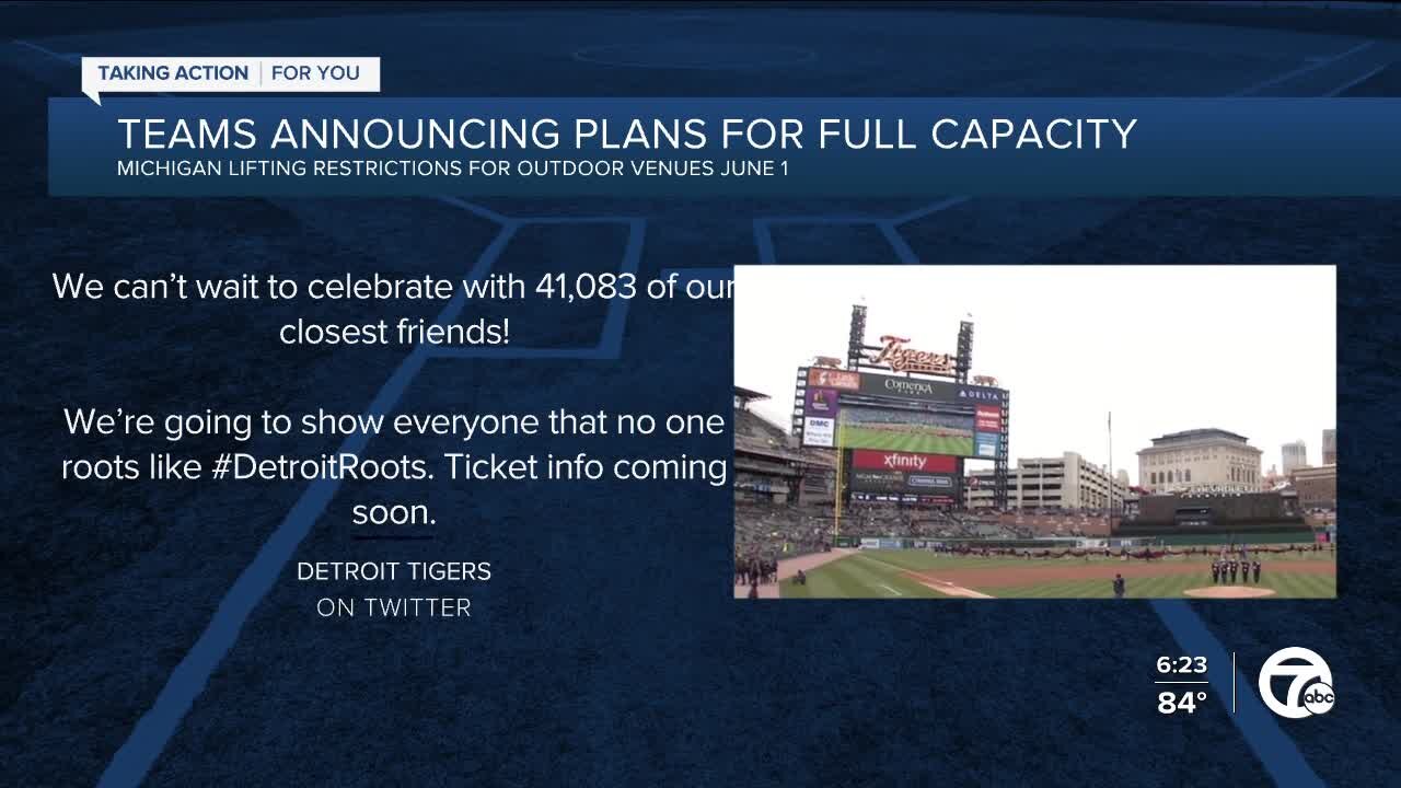 Teams announcing plans for full-capacity crowds