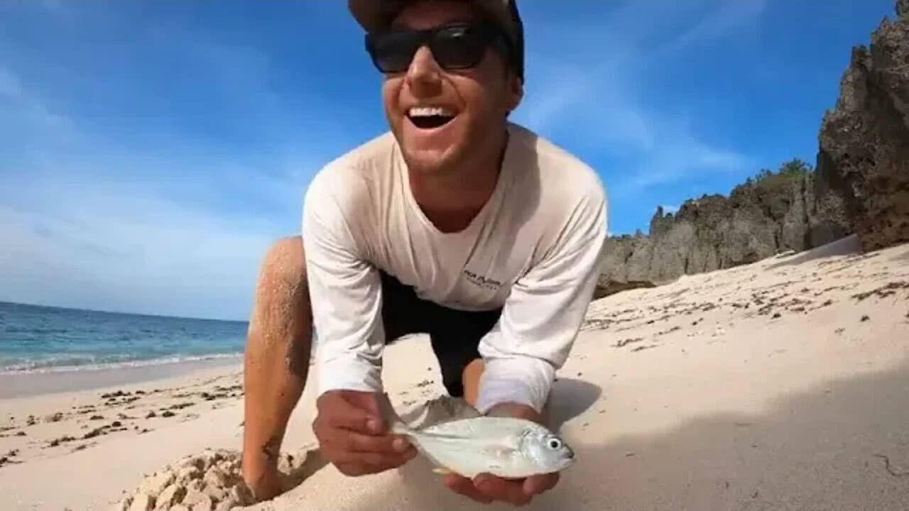 SOLO CAMPING IN A CAVE ON A DESERTED ISLAND with no food! @@@ 2
