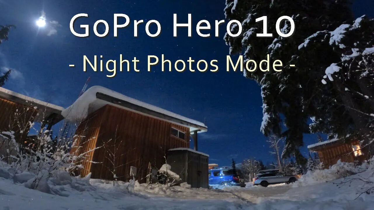 GoPro Hero 10: Low Light Tests in a Snowy Village [ Night Photo Mode Looks Good! ]