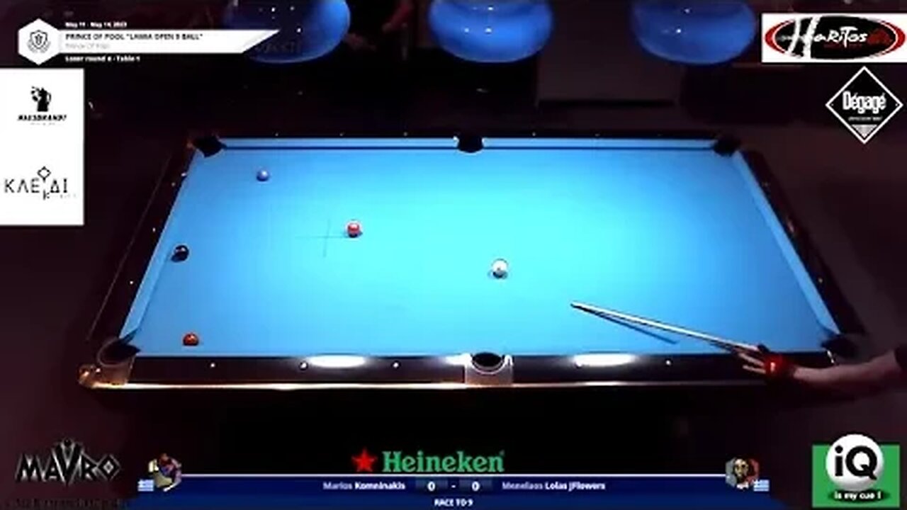 Marios Komninakis vs Menelaos Lolas PRINCE OF POOL Lamia 9ball open 2023