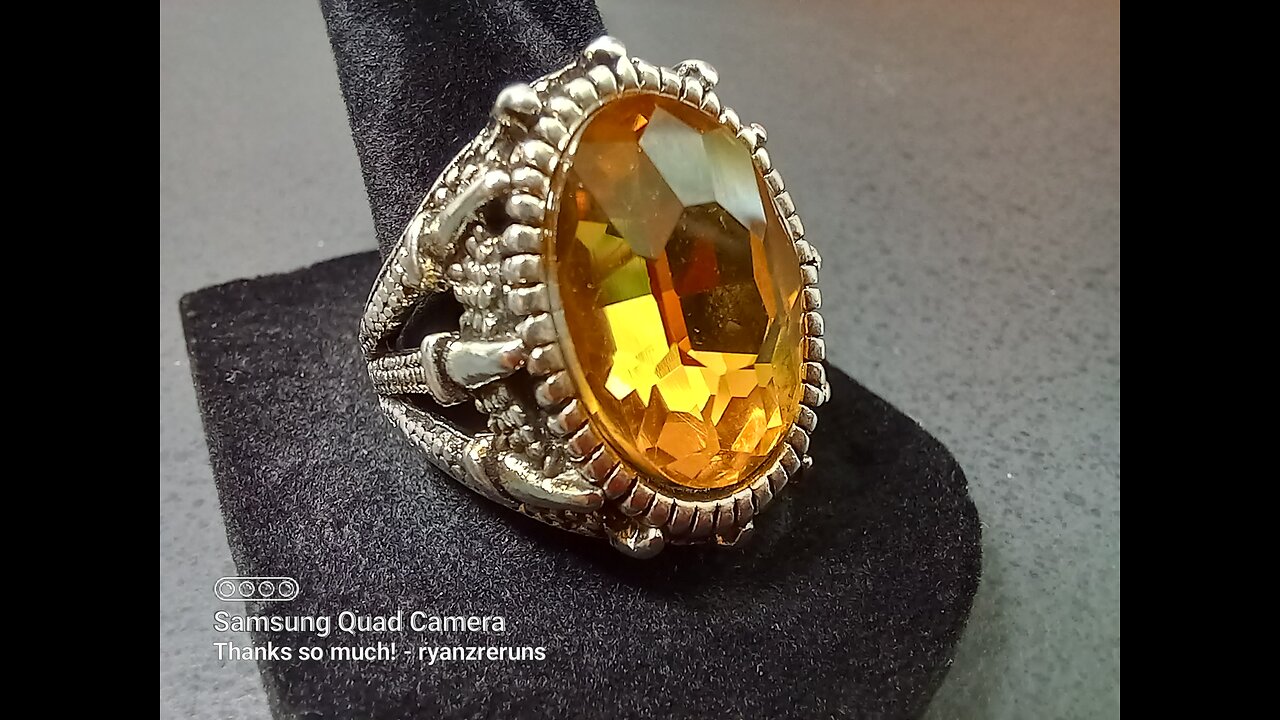 Faux Citrine Large Cocktail Ring