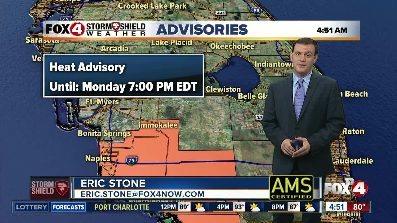 Forecast: Another hot and humid day with highs in the 90's