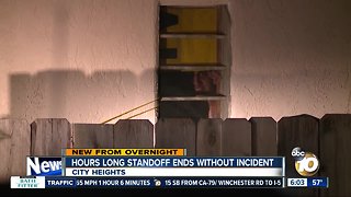 Hours long City Heights standoff ends without incident