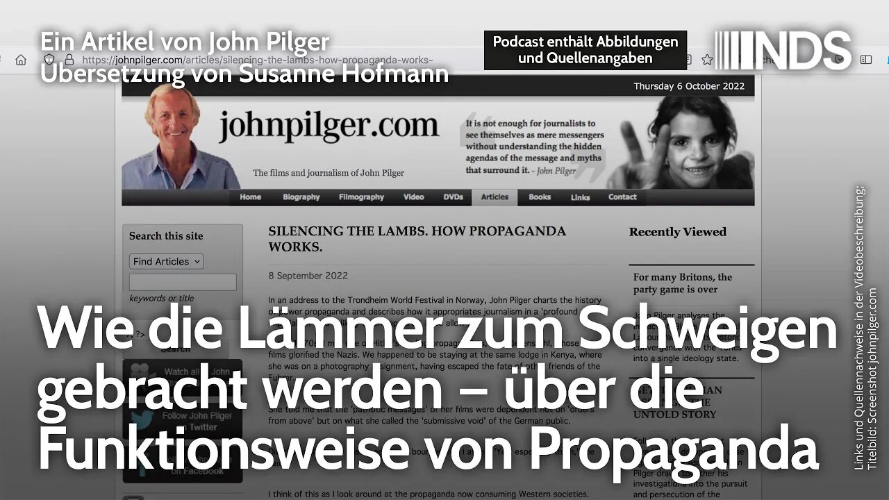 Wie die Lämmer zum Schweigen gebracht werden – über die Funktionsweise von Propaganda | John Pilger