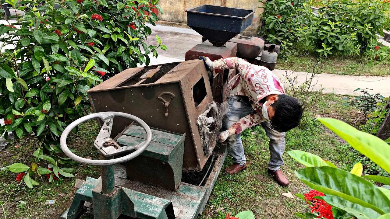 Restoration rusty old peeler machine | Restore the antique mobile rice mill