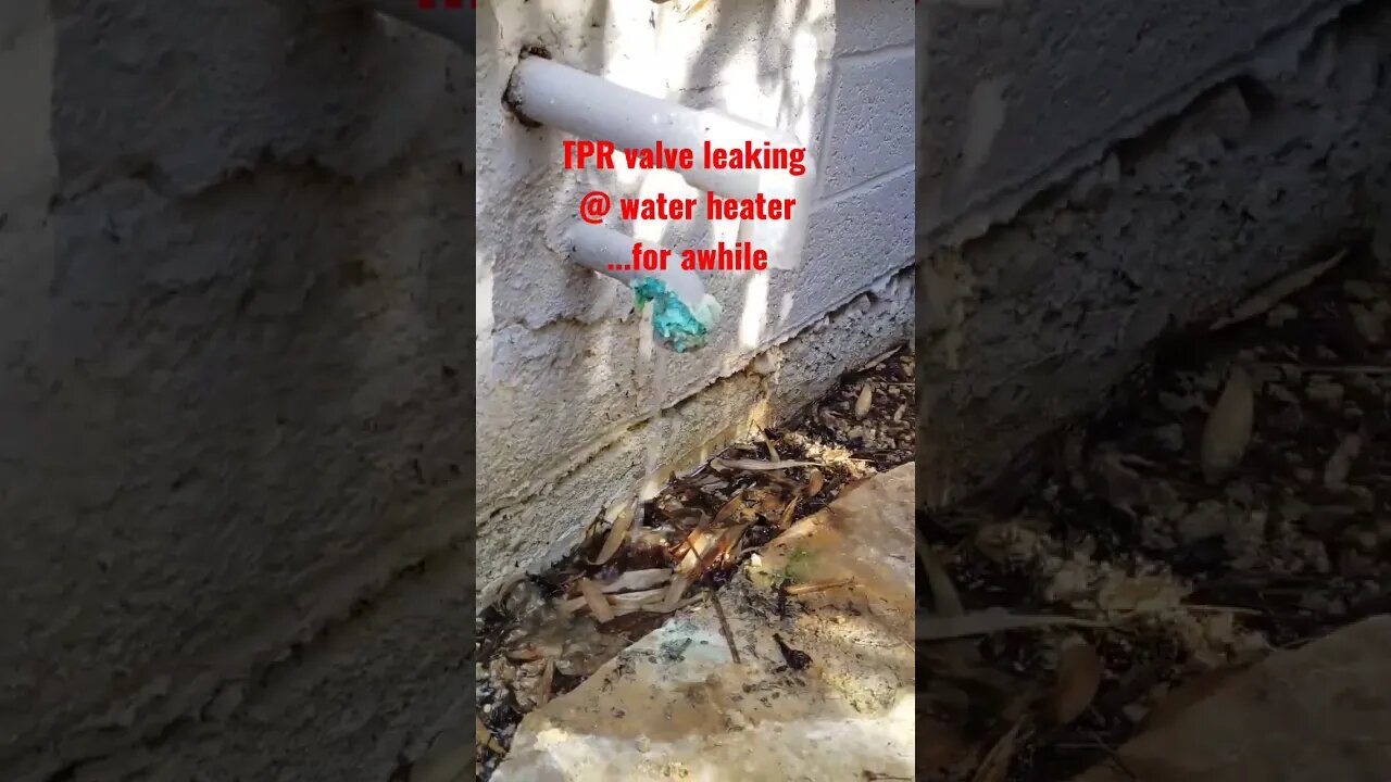 This leaking pipe means a water heater TPR valve is leaking and needs to be replaced