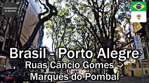 🚗 🌞 Dirigindo por Porto Alegre, ruas Câncio Gomes ➡️ Marquês do Pombal.