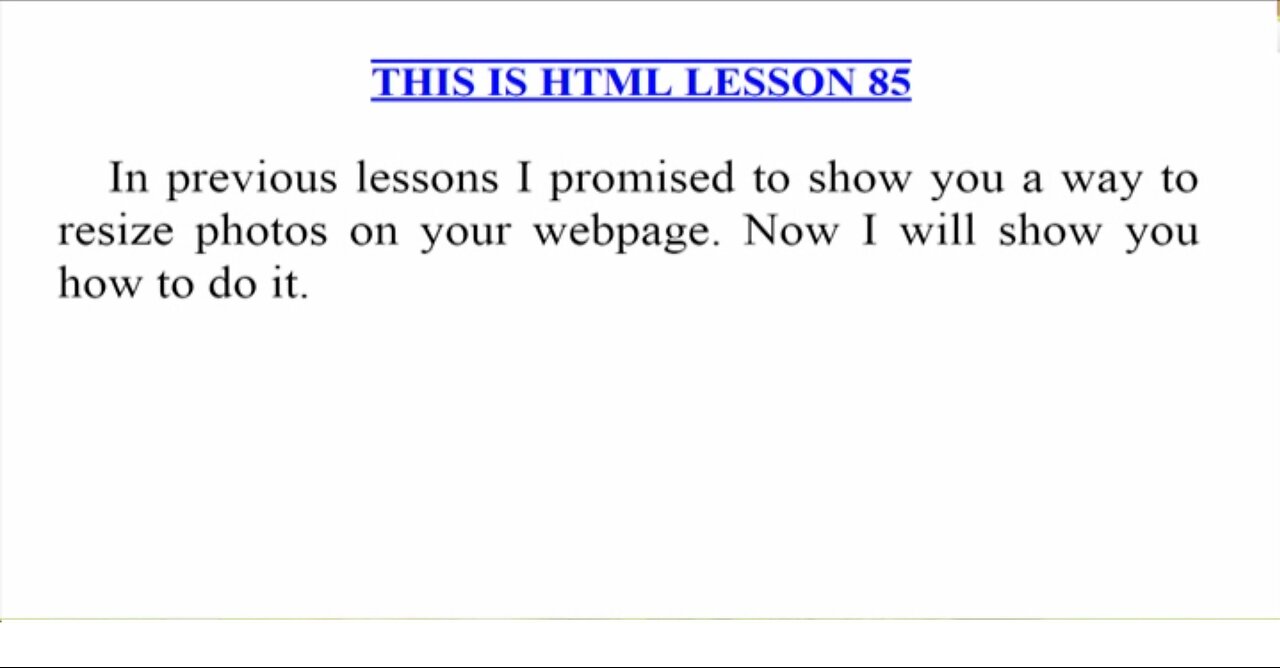 HTML Lesson 85