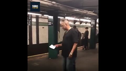 Mike sing at the underground subway