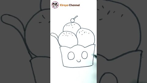 how to draw ice cream cute 3 #shorts #howtodraw #icecream #kawaii