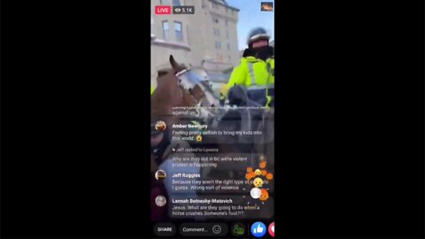 Police Horses Trample Protesters, Ottawa