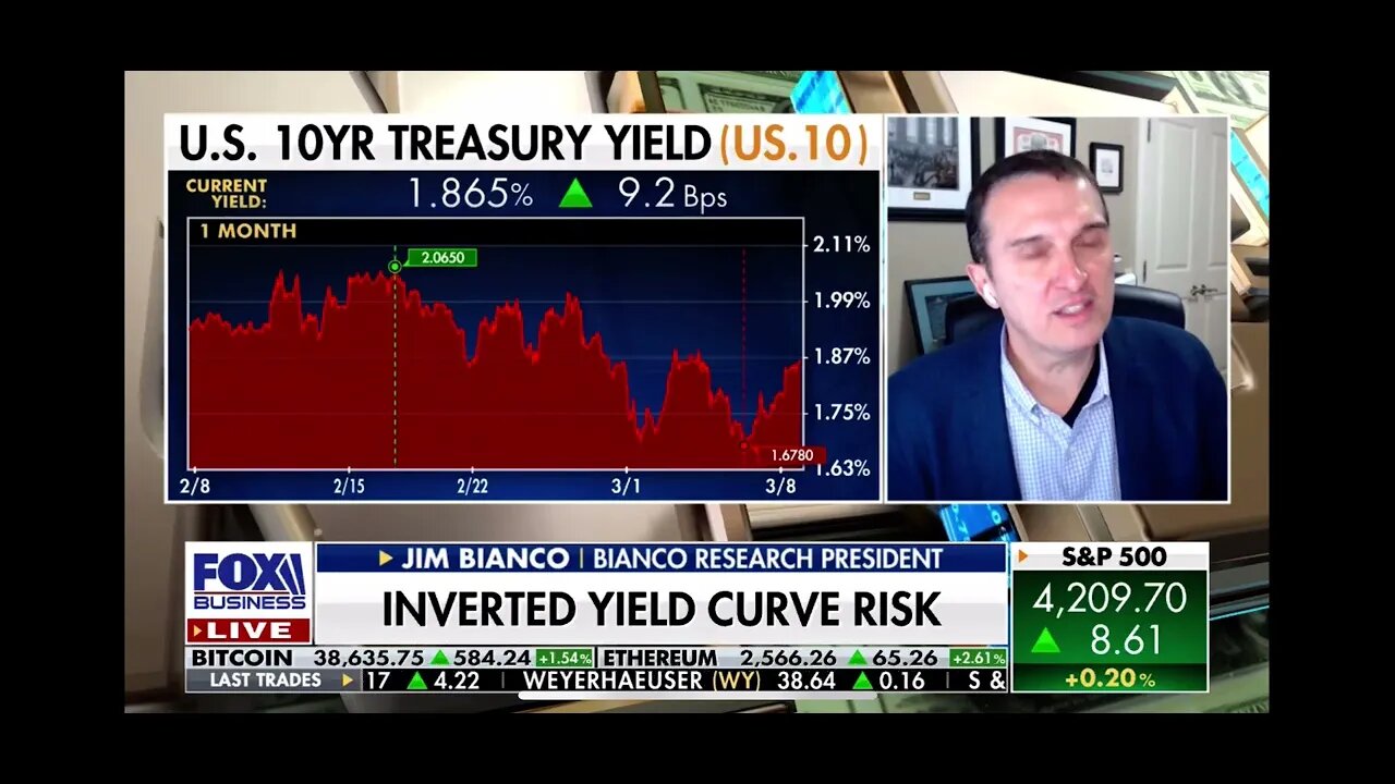 Jim Bianco joins FoxBusiness to talk Yield Curve Inversion, Fed Hikes, Gas Price & Crypto Regulation