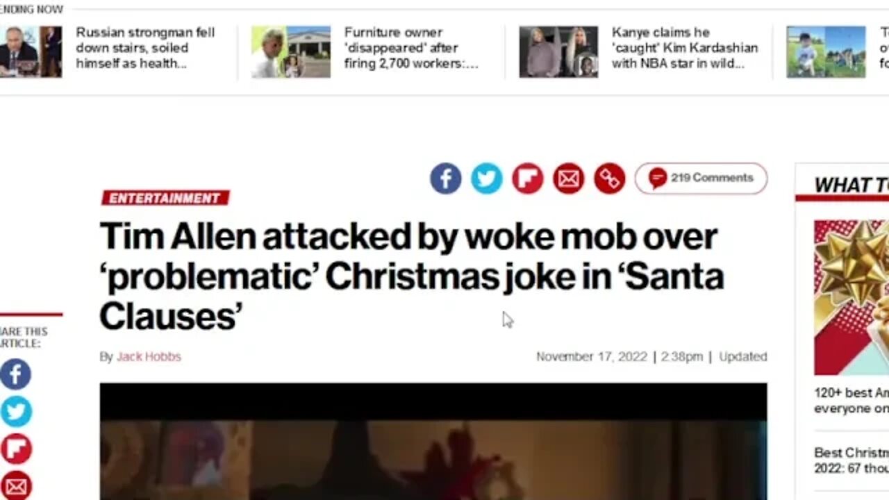 Woke mobs attack Tim Allen aka Santa Clause