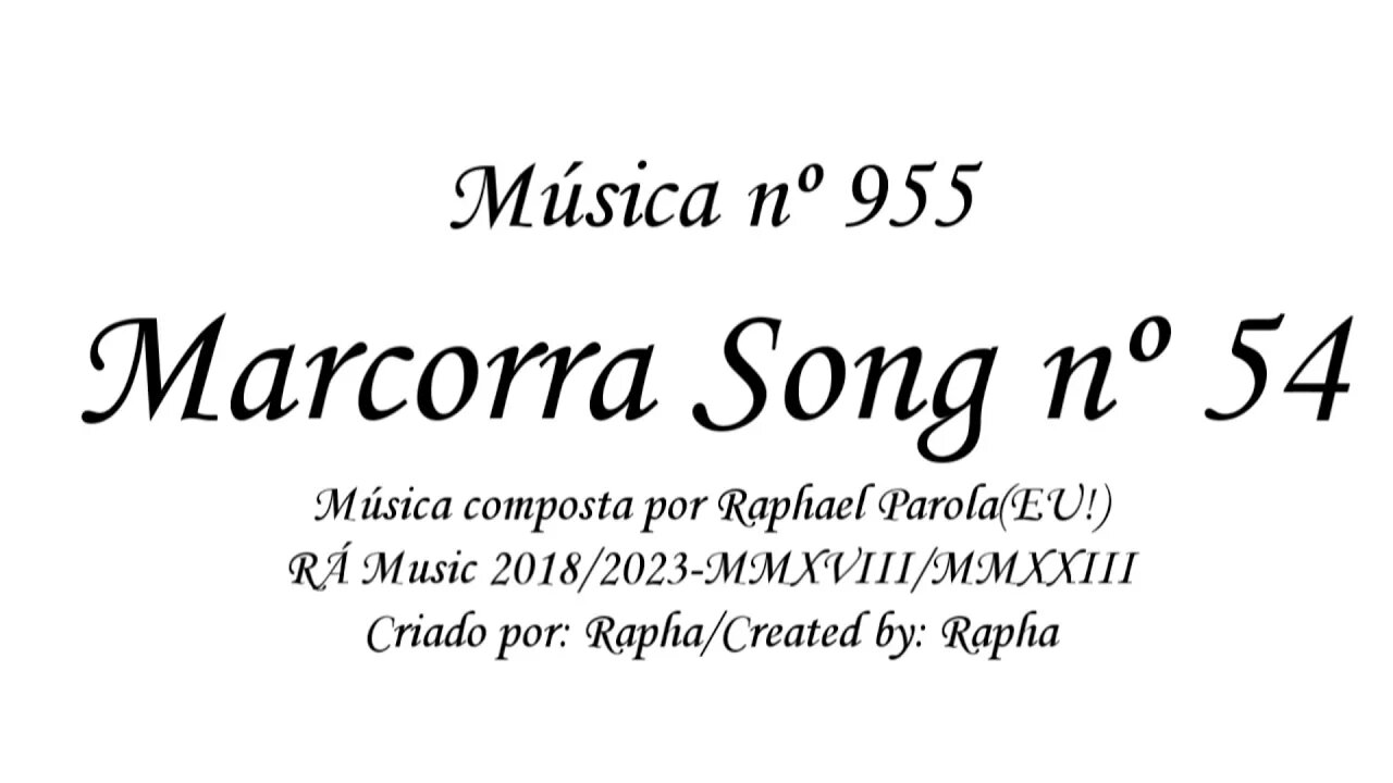 Música nº 955-Marcorra Song nº 54