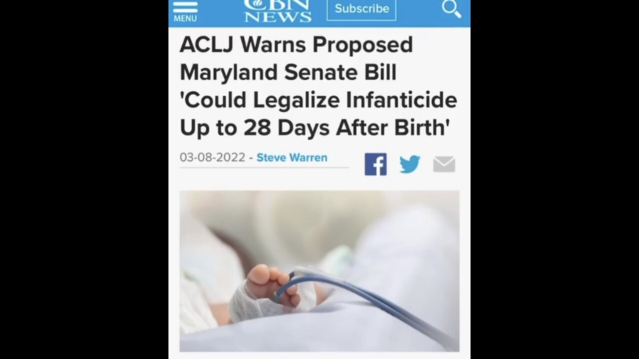 Democrat Proposed Law In Maryland Allows Mothers To Kill Babies 28 Days After Birth