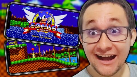 Jogando o Sonic Clássico de 1991 no Android