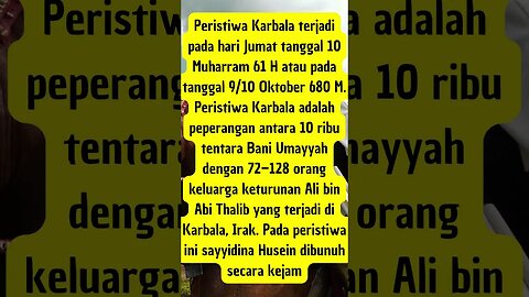 TRAGEDI KARBALA #agamaislam #literasi #dakwahislam #videoshort