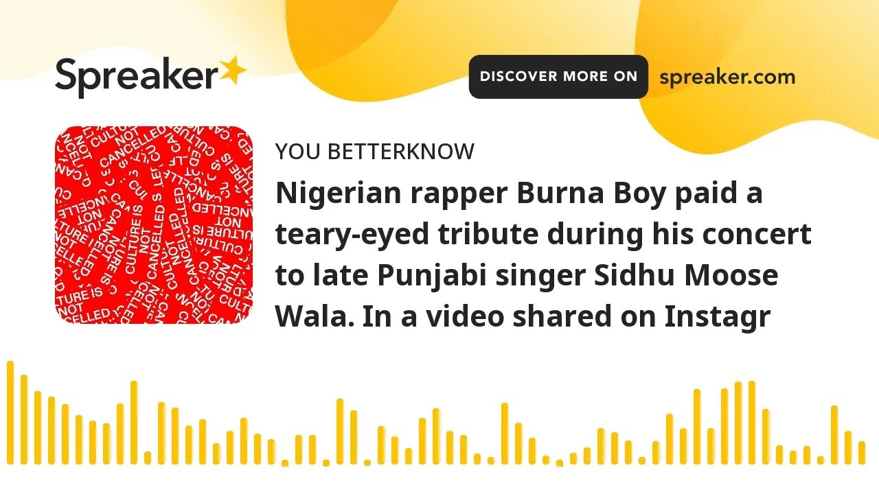 Nigerian rapper Burna Boy paid a teary-eyed tribute during his concert to late Punjabi singer Sidhu