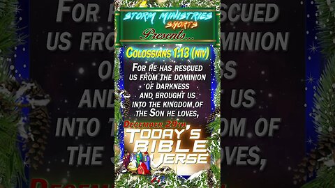 12.29.2022 | STORM MINISTRIES | Daily Bible Verse | Colossians 1:13 (NIV) | #shorts