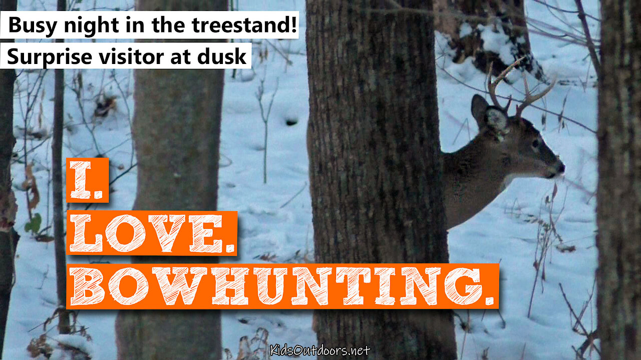 S2:E35 I Love Bowhunting! Adrenaline Pumping Night in the Tree Stand! | Kids Outdoors