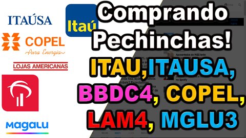 comprando pechinchas, itub4, bbdc4, itsa4, grendene, copel, magalu mglu3