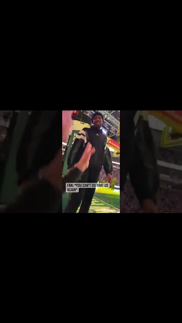 Kevin Durant talking with fans at game