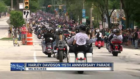 Rain closes Veterans Park Sunday, Harley-Davidson parade still on