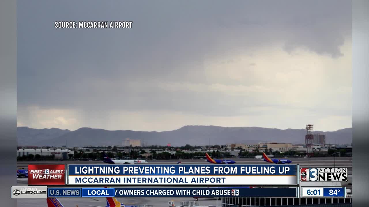 McCarran delays caused by lightning