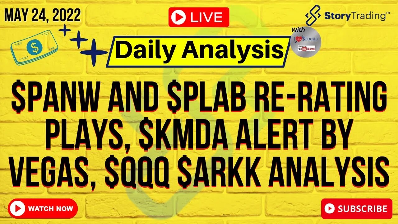 5/24/23 Daily Analysis : $PANW and $PLAB Re-rating Plays, $KMDA Alert by Vegas, $QQQ $ARKK Analysis